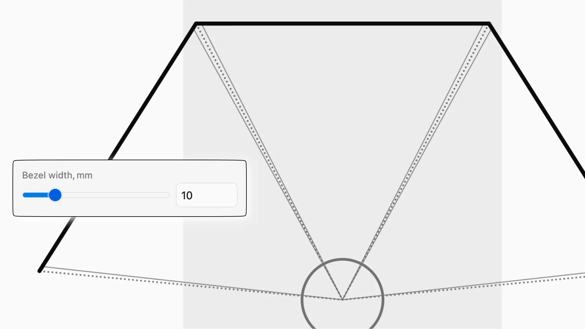 Triple screen visualizer showing bezel gap offsets.